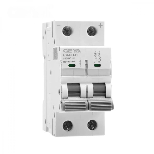 Автоматический выключатель GEYA GYM9HDC-2P-16B, 2P, 16A, хар-ка B, 6kA, 250VDC, 2M