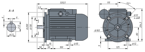 АИРЕ80C2 2.2кВт 3000об/мин Электродвигатель IM 2081 (комбинированный) фото 2 АИРЕ80C2 2.2кВт 3000об/мин Электродвигатель IM 2081 (комбинированный) фото 2