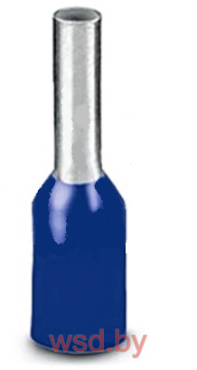 Кабельный наконечник AI 0,75 - 8 BU изолированный, сечение 0,75mm2, длина 8mm, синий (упак. 100шт.). Фото N2