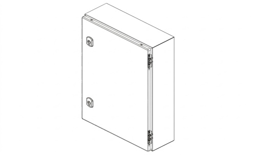 Щит Tekpan DM моноблочный 600x400x260мм (ВхШхГ) навесной с монт. панелью, 1 глухая дверь, 2 замка, 2 петли, RAL7035, IP66