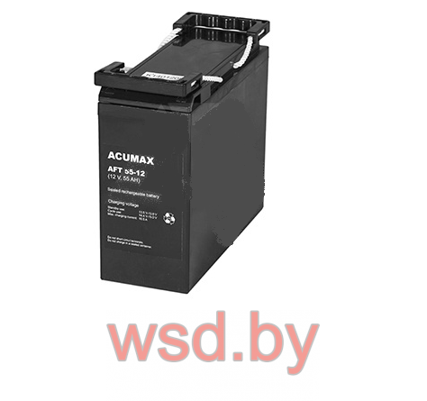 Батарея аккумуляторная Acumax AFT55-12, 12V/57Ah, 222x277x106 HxLxW, 18kg, 10-12лет