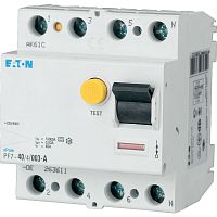 УЗО EATON PF7-63/4/003, 4P, 63A, 10kA, 30mA, тип AC, 4M