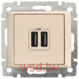 Valena - Розетка с 2-мя коннекторами USB, слоновая кость (индивидуальная упаковка)
