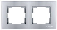 Рамка Mutlusan Rita 2 поста, горизонтальный монтаж, нерж. сталь
