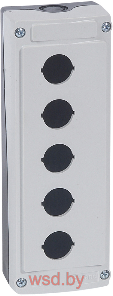 Osmoz - Корпус для поста кнопочного, пластик, серый верх и черное основание, 5 монтажных мест, IP66, IK07