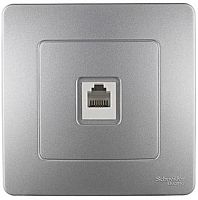 BLANCA Скрытой Установки Розетка компьютерная RJ45, категория 5E, АЛЮМИНИЙ (Schneider Electric) Systeme Electric