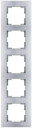 Рамка Mutlusan Rita 5 постов, вертикальный монтаж, нерж. сталь Рамка Mutlusan Rita 5 постов, вертикальный монтаж, нерж. сталь