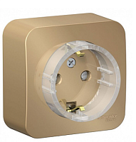 BLANCA Открытой Установки РОЗЕТКА с заземлением со шторками, (КОМПАКТ) с изолированной пластиной 16А, 250В, ТИТАН (Schneider Electric) Systeme Electric