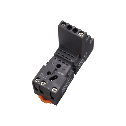 Цоколь Shenler SKC08-E, 12A(300V), винтовой зажим, черный, на рейку DIN35/панель, для RKE2, RKF2, R2N, MY2, 55.32, KMY2, PT2, RCM2