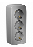 BLANCA Открытой Установки РОЗЕТКА 3-я с заземлением со шторками, 16А, 250В, АЛЮМИНИЙ (Schneider Electric) Systeme Electric