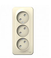 BLANCA Открытой Установки РОЗЕТКА 3-я без заземления со шторками, 16А, 250В, МОЛОЧНЫЙ (Schneider Electric) Systeme Electric