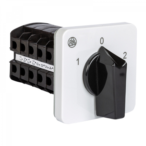 Переключатель Rade Koncar BS 16 75 U, 4P, 20A, тип 1-0-2 (60°), 4NO на 1_2, 7.5kW(400VAC по АС-23), на дверь, фронт IP40 (акция)