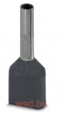 Кабельный наконечник AI-TWIN 2X 0,75 - 8 GY изолированный, двойной, сечение 0,75mm2, длина 8mm, серый (упак. 100шт.)