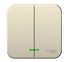 BLANCA Открытой Установки 2-клавишный выключатель с подсветкой с изолированной пластиной, 10А, 250B, МОЛОЧНЫЙ (Schneider Electric) Systeme Electric