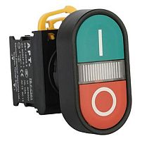 Кнопка двойная APT PB3E, красный/зеленый,  1NO+1NC, 6A 230VAC/24VDC, с подсветкой без LED, 22mm, IP65 Кнопка двойная APT PB3E, красный/зеленый,  1NO+1NC, 6A 230VAC/24VDC, с подсветкой без LED, 22mm, IP65