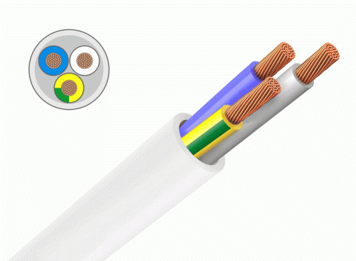 Кабель ПВСнг(А)-LS 3х10 белый