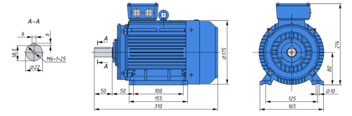 АИР80В8 0,55кВт 750об/мин Электродвигатель IM 1081 (лапы) фото 2 АИР80В8 0,55кВт 750об/мин Электродвигатель IM 1081 (лапы) фото 2