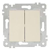 Выключатель Mutlusan Rita двухклавишный, пружинные зажимы, слоновая кость Выключатель Mutlusan Rita двухклавишный, пружинные зажимы, слоновая кость