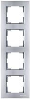 Рамка Mutlusan Rita 4 поста, вертикальный монтаж, нерж. сталь