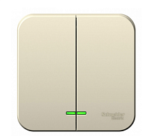 BLANCA Открытой Установки 2-клавишный выключатель с подсветкой с изолированной пластиной, 6А, 250B, МОЛОЧНЫЙ (Schneider Electric) Systeme Electric