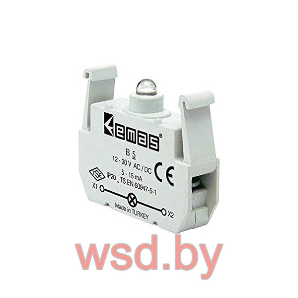 Блок индикатора, белый, LED, 12_30VAC/DC, монтаж на адаптеру, для  CP/CM серий