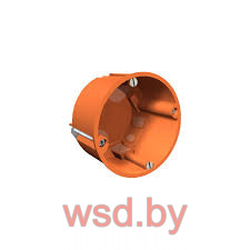 Коробка HG 60 MW монтажная влагозащищенная, для полых стен, 8 мембранных вводов 20мм, глубина 47мм, оранжевый, полипропилен. Фото N2