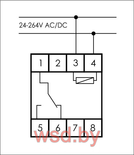 PCS-517.1 многофункциональное, цифровая индикация, 2 модуля, монтаж на DIN-рейке 24-264В AC/DC 16A 1NO/NC IP20. Фото N2