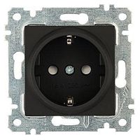 Розетка Mutlusan Rita 2P+E, защ. шторки, черный мат