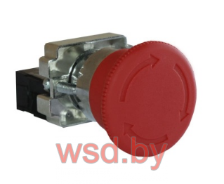 Кнопка управления XB2-BS542, металл, гриб с фиксацией, 1NC. Фото N2