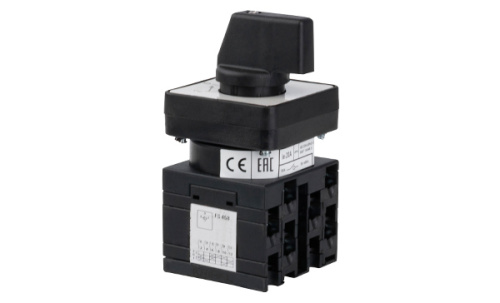 Переключатель Kripal UKT0-3-15394/E, 3P, 20A, тип 2→0←1, 3NO на 2 и 1, 1NO замкнут в 0_1 и 0_2, на дверь, фронт IP65 фото 2