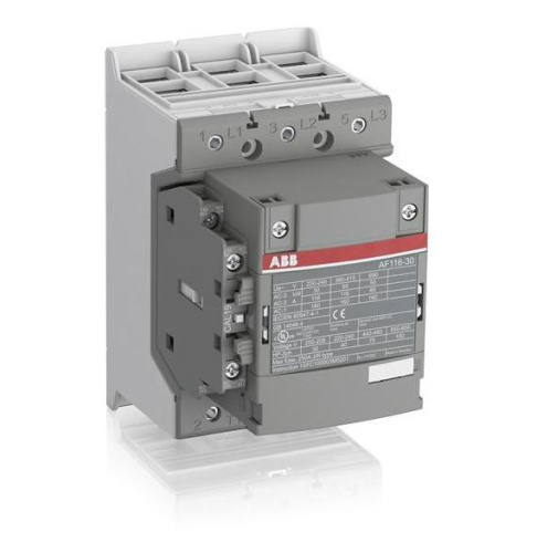 Контактор ABB AF116-30-11-13, Uк=100...250VAC/DC, 116А (160A по AC-1), 1NO+1NC вспомогательный контакт Контактор ABB AF116-30-11-13, Uк=100...250VAC/DC, 116А (160A по AC-1), 1NO+1NC вспомогательный контакт