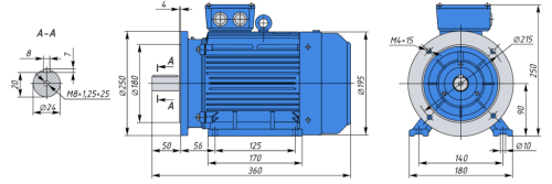 АИР90LB8 1.1кВт 750об/мин Электродвигатель IM 2081 (комбинированный) фото 2 АИР90LB8 1.1кВт 750об/мин Электродвигатель IM 2081 (комбинированный) фото 2
