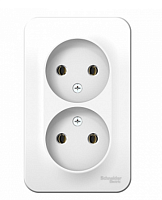 BLANCA Открытой Установки РОЗЕТКА двойная без заземления без шторок, 16А, 250В, БЕЛЫЙ (Schneider Electric) Systeme Electric