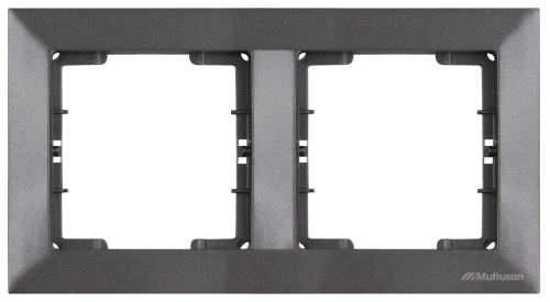 Рамка Mutlusan Candela 2 поста, к механизмам серии 21, горизонтальный монтаж, дымчатый Рамка Mutlusan Candela 2 поста, к механизмам серии 21, горизонтальный монтаж, дымчатый