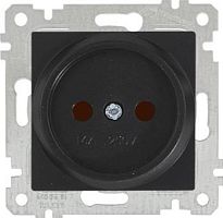 Розетка Mutlusan Rita 2P, защ. шторки, черный мат
