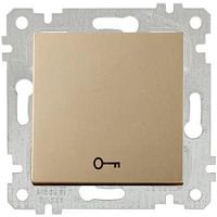 Выключатель Mutlusan Rita кнопочный, символ - ключ, пруж. зажимы, золото доре