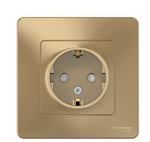 BLANCA Скрытой Установки Розетка с заземлением со шторками, 16А, 250В, ТИТАН (Schneider Electric) Systeme Electric