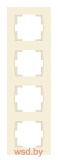 Рамка Rita 4 поста, вертикальный монтаж, слоновая кость