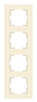 Рамка Mutlusan Rita 4 поста, вертикальный монтаж, слоновая кость