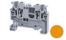 Клемма проходная Connectwell CX2.5 /5x50mm, пружинная, 2 присоед., 2,5(max 4)mm2, 24A, 1000V, оранжевая