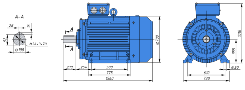 А355S6 160кВт 1000об/мин Электродвигатель IM 1081 (лапы) фото 2 А355S6 160кВт 1000об/мин Электродвигатель IM 1081 (лапы) фото 2