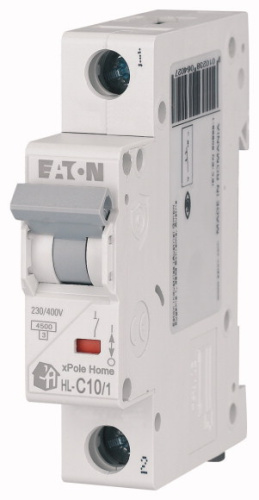 Авт. выключатель EATON HL-C10/1, 1P, 10A, хар-ка C, 4.5kA, 1M