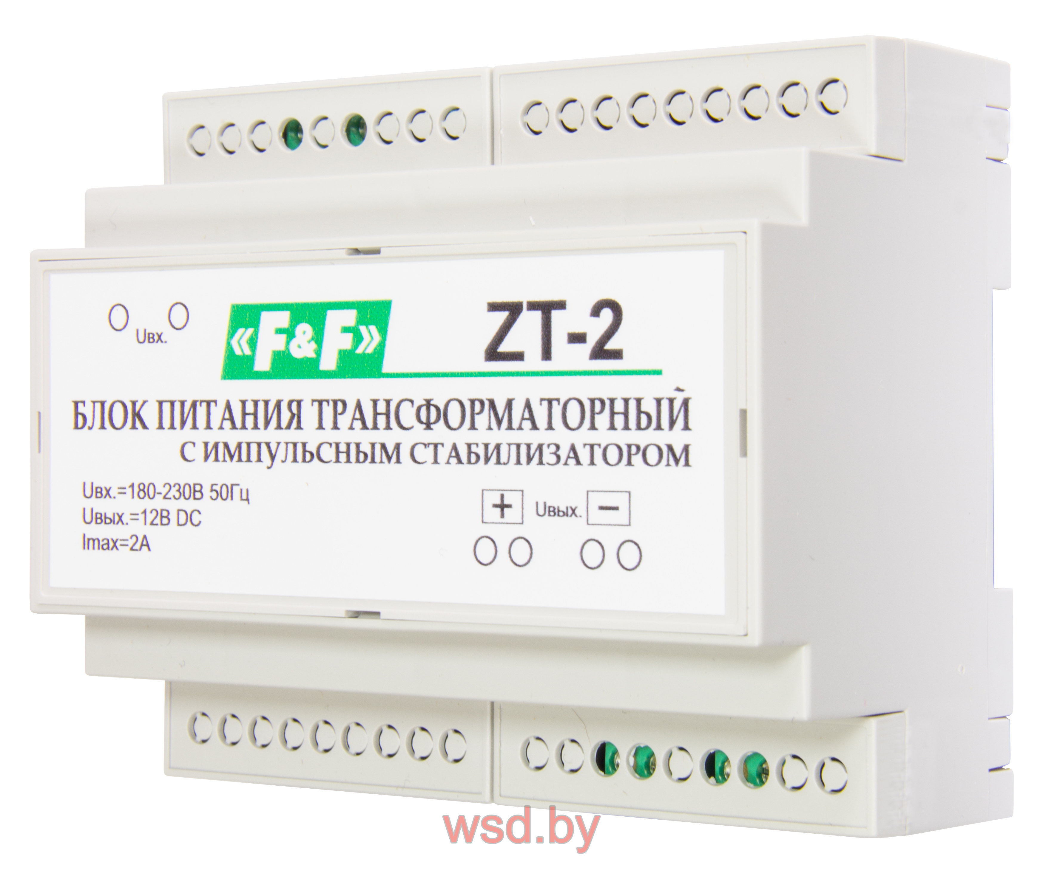 ZT-2 Блок питания трансформаторный, с импульсным стабилизатором, вых. параметры: 12В/2A, 6 модулей, монтаж на DIN-рейке 180-264В АС 2А IP20. Фото N2