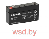 Батарея аккумуляторная Acumax AM1.3-6, T1, 6V/1.3Ah, 52(58)x97x24 HxLxW, 0.28kg, 6-9 лет