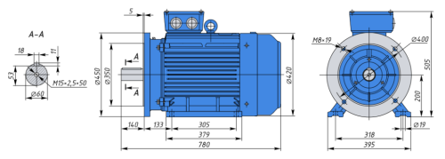 А200L6 30кВт 1000об/мин Электродвигатель IM 2081 (комбинированный) фото 2