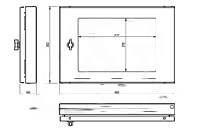 Окно ETA для защиты органов управления на двери щита, 300x460 (ВxШ), сталь RAL7035, IP55