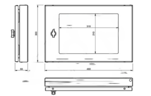 Окно ETA для защиты органов управления на двери щита, 300x460 (ВxШ), сталь RAL7035, IP55