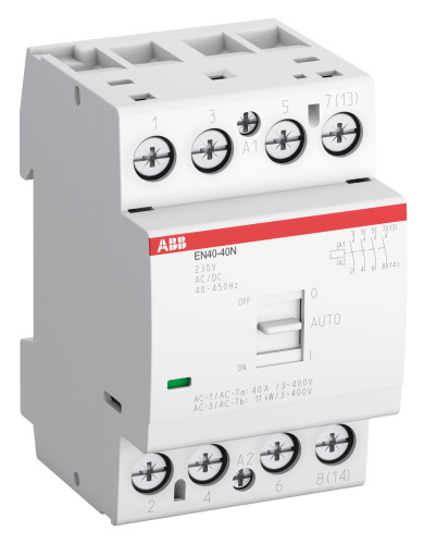 Контактор модульный ABB EN40-40N-06, 40A, 4NO, 230VAC/DC, 3M, c рычагом управления