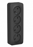 BLANCA Открытой Установки РОЗЕТКА 4-ая без заземления без шторок, 16А, 250В, АНТРАЦИТ (Schneider Electric) Systeme Electric