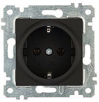 Розетка Mutlusan Rita 2P+E, черный мат